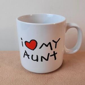 Russ I Love My Aunt Mug #8099 Child Kid Children Handwriting Red Heart Korea 90s